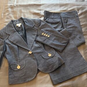 Ann Taylor Denim Suit with Contrast Stitching